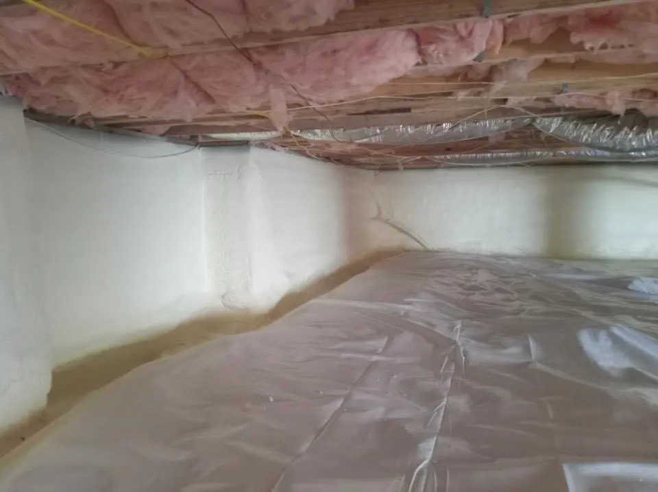 Crawl space encapsulation with closed-cell spray foam for Attic Insulation in Silver Spring
